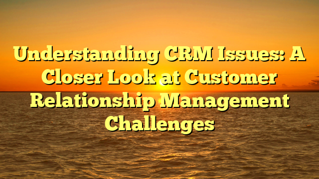 Understanding CRM Issues: A Closer Look at Customer Relationship Management Challenges