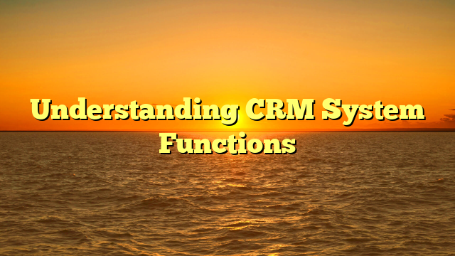 Understanding CRM System Functions