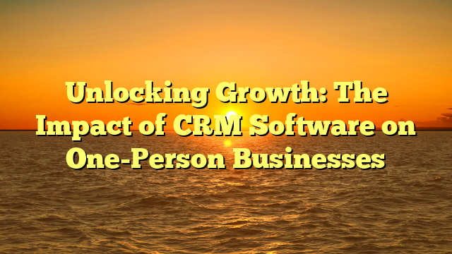 Unlocking Growth: The Impact of CRM Software on One-Person Businesses