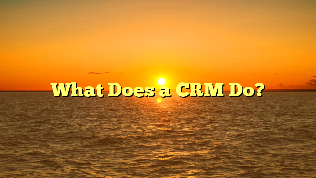 What Does a CRM Do?
