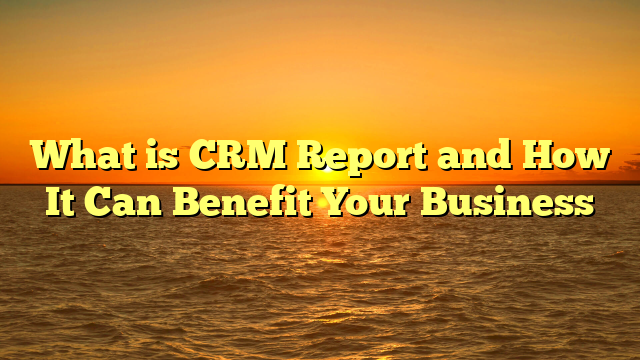 What is CRM Report and How It Can Benefit Your Business