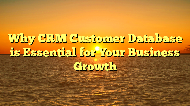 Why CRM Customer Database is Essential for Your Business Growth