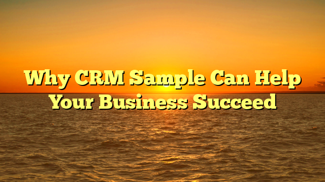 Why CRM Sample Can Help Your Business Succeed