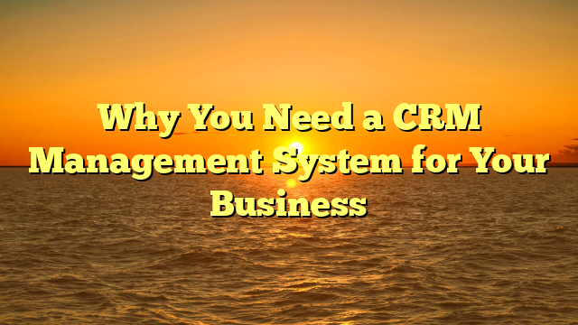 Why You Need a CRM Management System for Your Business