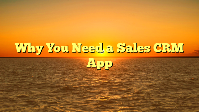 Why You Need a Sales CRM App