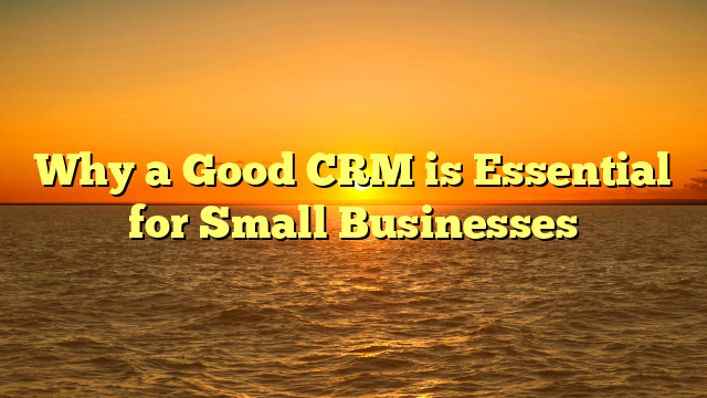 Why a Good CRM is Essential for Small Businesses