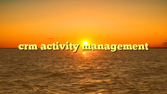 crm activity management