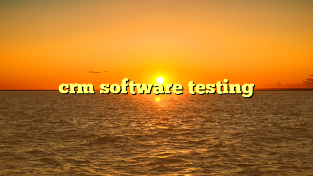 crm software testing