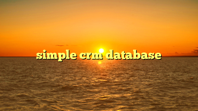 simple crm database